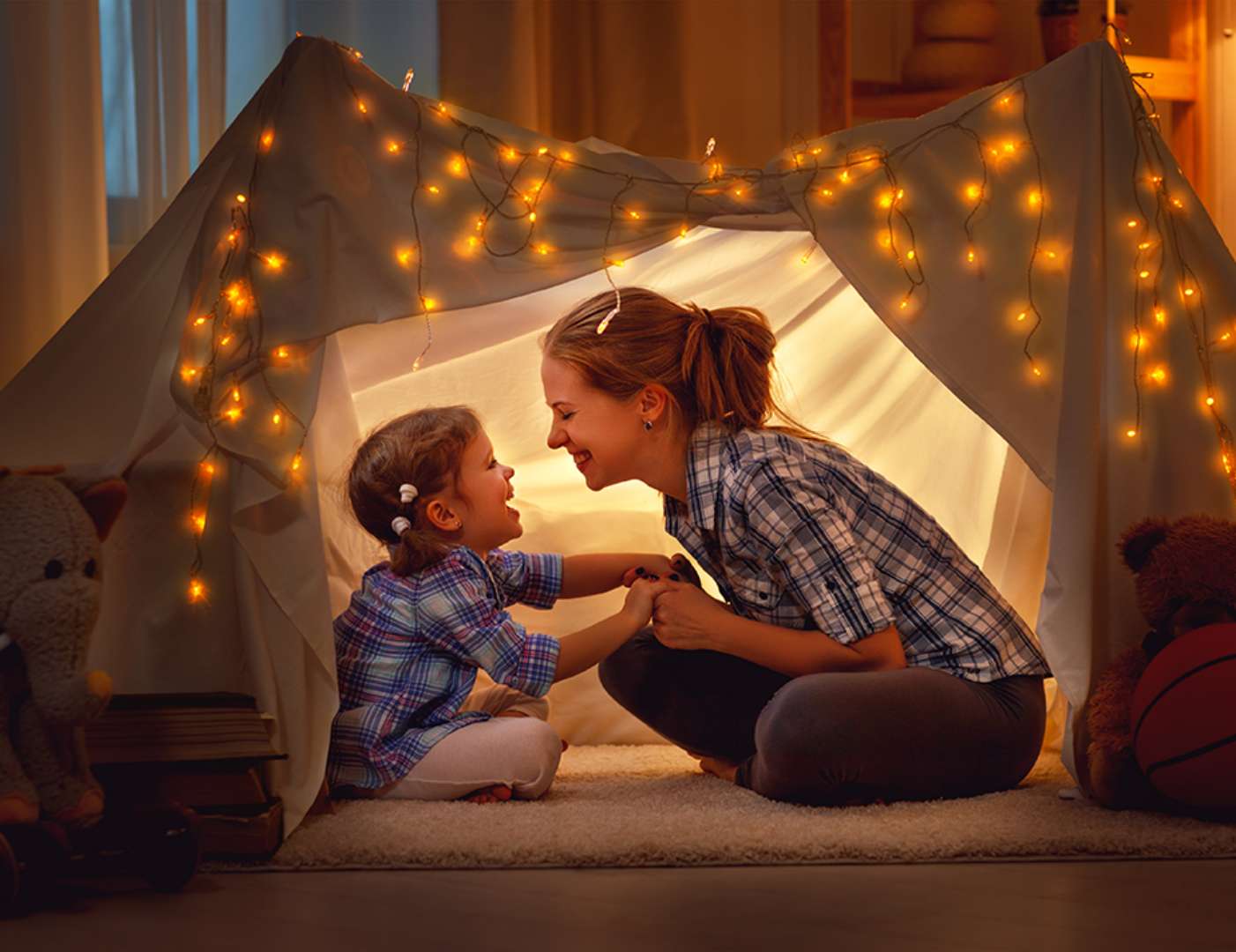 Mother & Daugther in tent