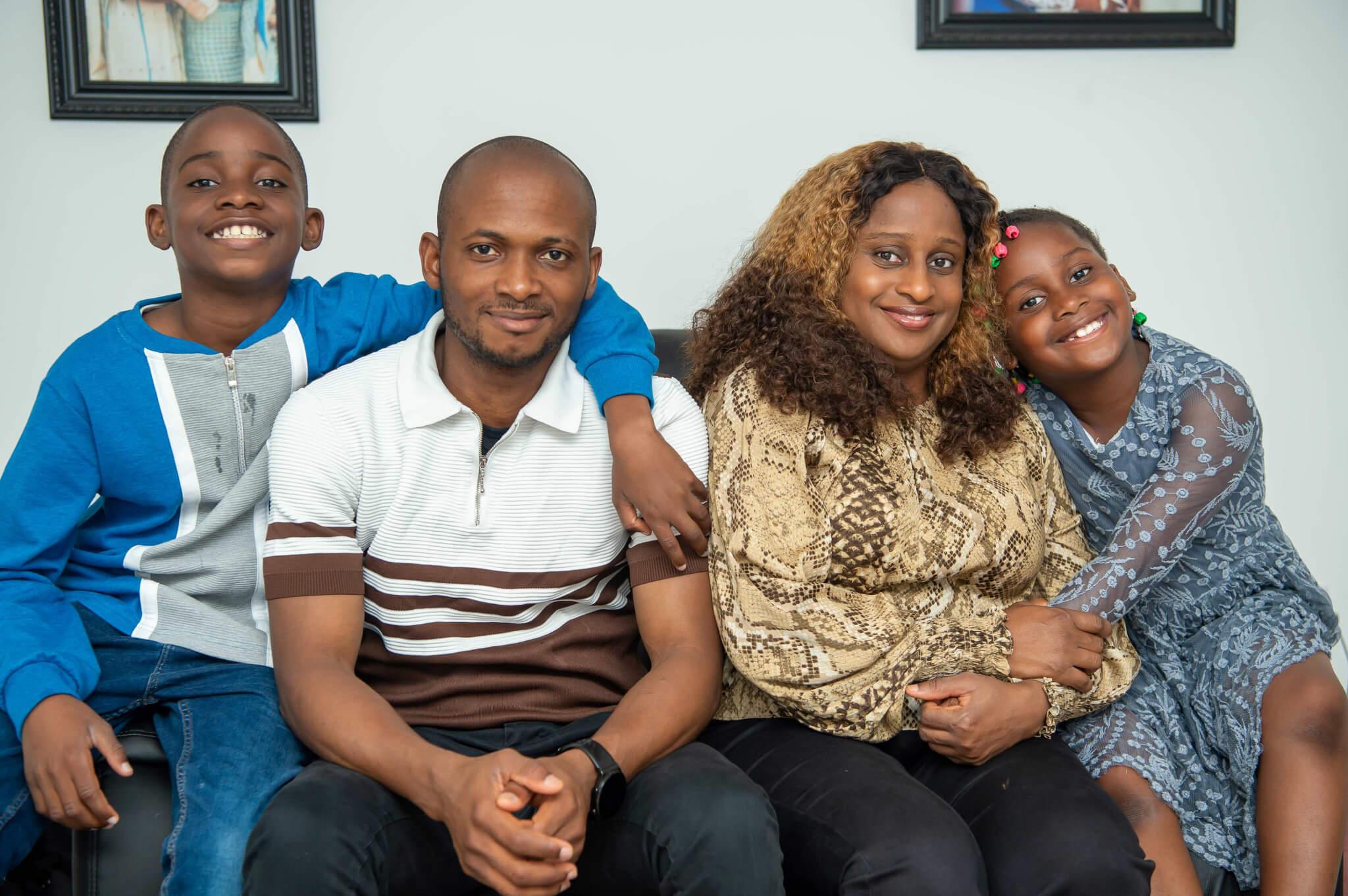 Olufemi and Adeola with their children